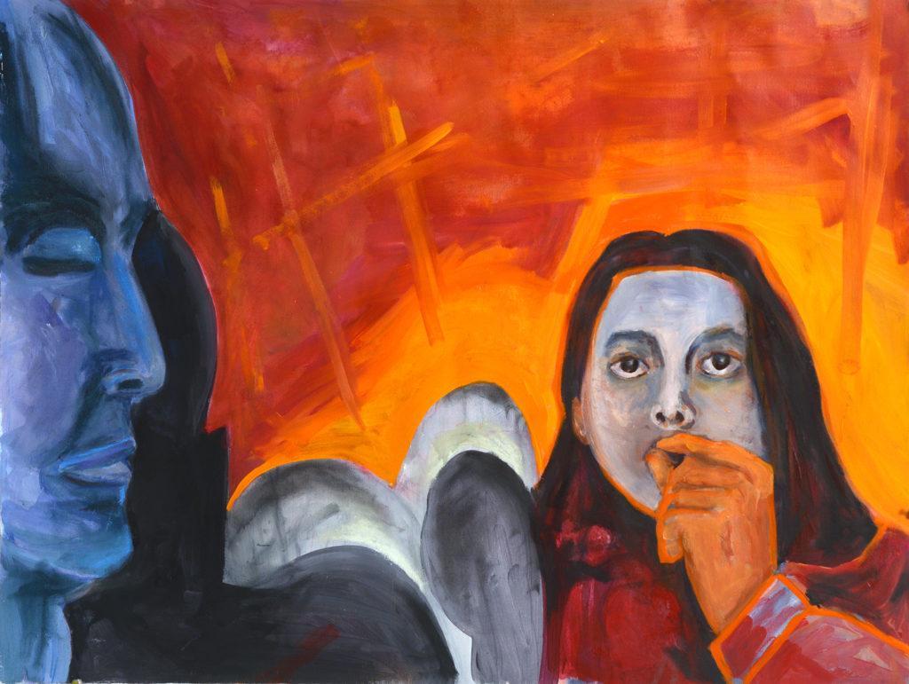Tatana Kellner. In Plain Sight, acrylic and oil on paper, 29" x 40", 2022