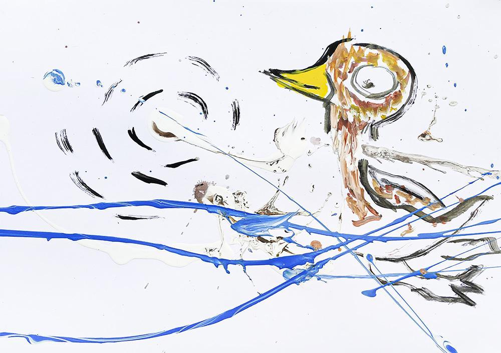 Muaz Giras_Free Waves_Acrilyc on Paper_15x20cm_2022