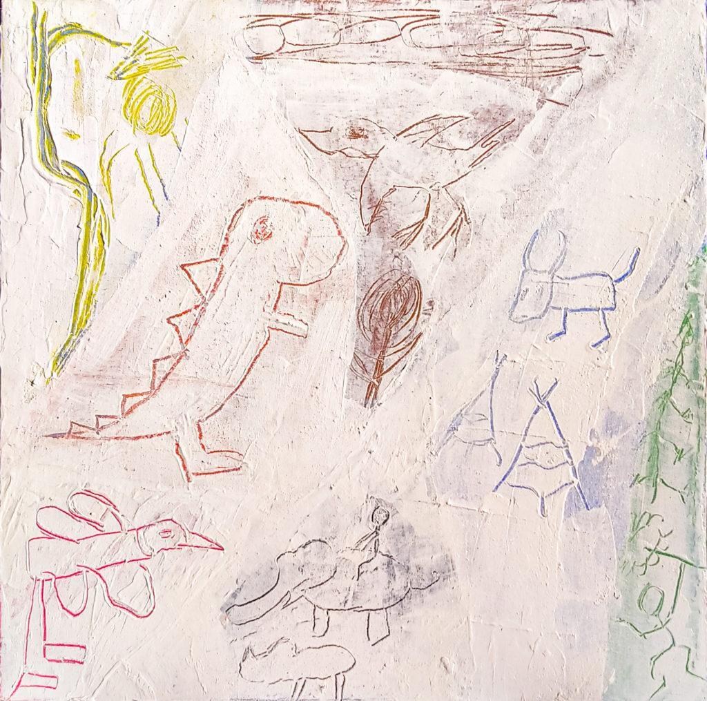 Muaz Giras_Peek Behind The White_Acrilyc on Canvas_30x30cm_2022