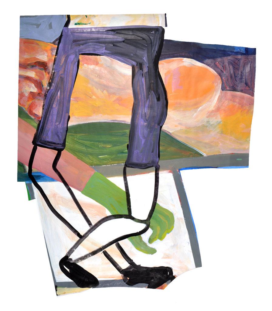 Tatana Kellner. Crossed, acrylic on paper, 33" x 27", 2020