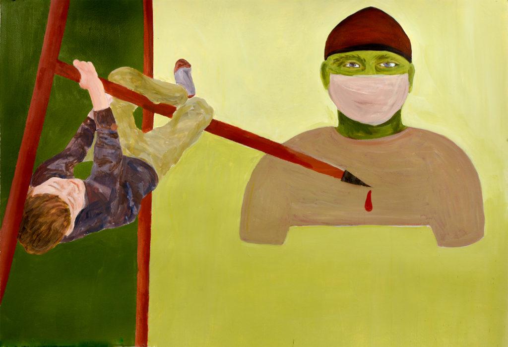 Tatana Kellner. Defender, acrylic on paper, 30" x 44", 2022