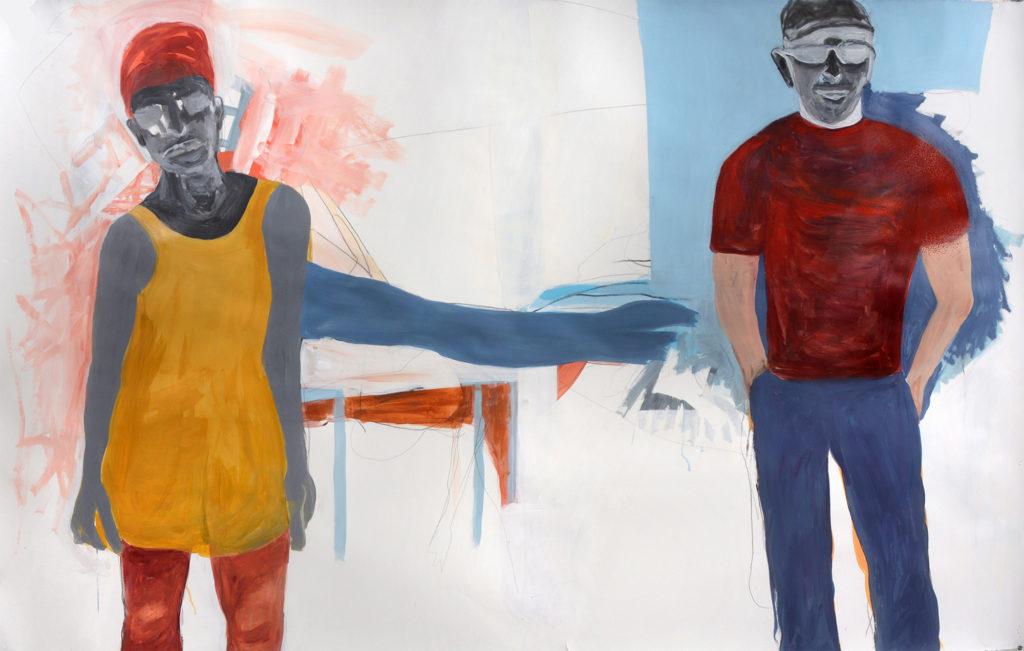 Tatana Kellner. Distancing, acrylic on paper, 50" x 80.5", 2021