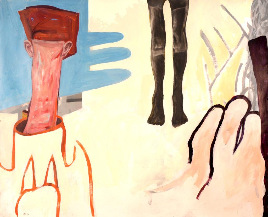 Tatana Kellner. Hanging in the balance, acrylic and charcoal on paper, 57" x 72", 2022