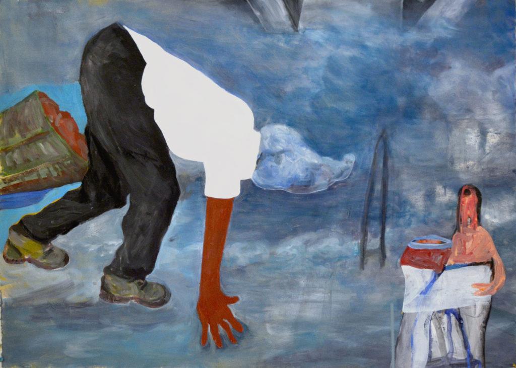 Tatana Kellner. Tread Lightly, acrylic and oil on paper, 30.25" x 44", 2021